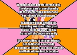 Size: 500x357 | Tagged: safe, artist:snakeman1992, scootaloo, pegasus, pony, female, meme, poem, solo