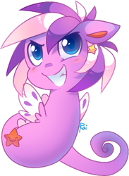 Size: 297x406 | Tagged: safe, artist:pekou, derpibooru import, oc, oc only, oc:bubbleblast, sea pony, solo