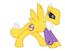 Size: 2255x1777 | Tagged: safe, artist:kalaverapastillera, derpibooru import, digimon, ponified, renamon, simple background, solo, transparent background, vector