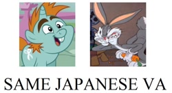 Size: 644x348 | Tagged: safe, derpibooru import, snips, bugs bunny, exploitable meme, japanese, kappei yamaguchi, looney tunes, same voice actor