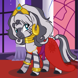 Size: 3200x3200 | Tagged: safe, artist:beavernator, zecora, zebra, alternate hairstyle, clothes, disney, dress, esmeralda, gala dress, hunchback of notre dame, solo