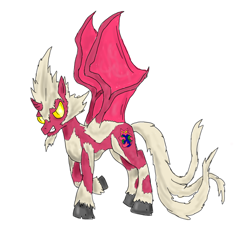 Size: 1024x1091 | Tagged: safe, derpibooru import, demon pony, demon alicorn, gamera, irys, ponified, solo