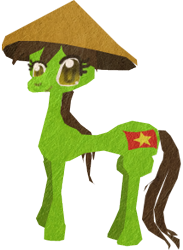 Size: 214x293 | Tagged: safe, artist:darkmanor, derpibooru import, conical hat, hat, nation ponies, solo, vietnam