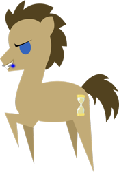 Size: 746x1072 | Tagged: safe, artist:demonreapergirl, derpibooru import, doctor whooves, earth pony, pony, cutie mark, hooves, lineless, male, mouth hold, pointy ponies, raised hoof, simple background, solo, sonic screwdriver, stallion, transparent background, vector