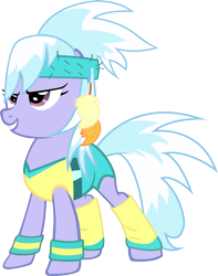 Size: 1566x1984 | Tagged: safe, artist:sunran80, cloudchaser, pegasus, pony, female, headband, leg warmers, mare, simple background, solo, standing, transparent background