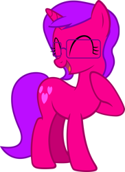 Size: 727x1000 | Tagged: safe, artist:ebontopaz, derpibooru import, oc, oc only, pony, unicorn, glasses, laughing, simple background, solo, transparent background, vector