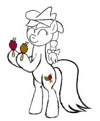 Size: 282x342 | Tagged: safe, artist:purgeslc, candy apples, pony, 30 minute art challenge, animated, apple family member, bipedal