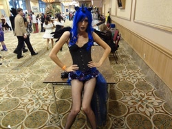 Size: 1152x864 | Tagged: safe, derpibooru import, nightmare moon, human, cosplay, fishnet stockings, irl, irl human, photo