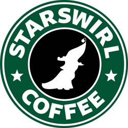 Size: 2383x2383 | Tagged: safe, artist:4-cardinal, derpibooru import, star swirl the bearded, coffee, logo, ponified, starbucks, vector