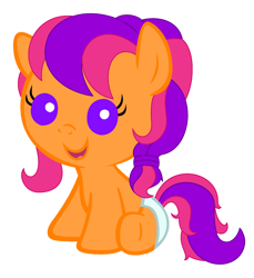 Size: 2200x2400 | Tagged: safe, artist:beavernator, scootaloo, g3.5, diaper, foal, g3.5 to g4, generation leap, solo