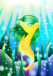 Size: 1024x1448 | Tagged: safe, artist:wendy-the-creeper, derpibooru import, oc, oc only, sea pony, solo, underwater