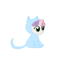 Size: 2500x2500 | Tagged: safe, artist:candiedkittens, sweetie belle, cat, costume, kitty belle, kitty suit