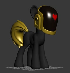 Size: 589x622 | Tagged: safe, artist:hashbro, derpibooru import, pony, 3d, daft punk, guy-manuel de homem-christo, model, ponified, solo, wip