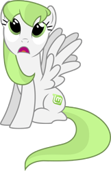 Size: 3339x5147 | Tagged: safe, artist:zee66, derpibooru import, oc, oc only, pegasus, pony, female, linux, linux mint, mare, os pony, ponified, recolor, simple background, sitting, solo, transparent background, vector