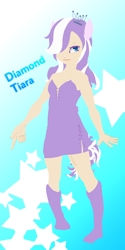 Size: 1024x2045 | Tagged: safe, artist:ping000, derpibooru import, diamond tiara, eared humanization, humanized, solo, tailed humanization