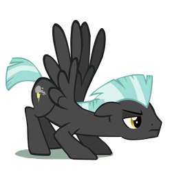 Size: 3500x3500 | Tagged: safe, artist:jazzthetwilightgaia, derpibooru import, thunderlane, concentrating, crouching, high res, simple background, solo, transparent background, vector