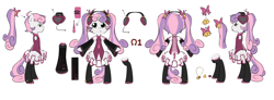 Size: 2856x1051 | Tagged: safe, artist:secret-pony, sweetie belle, pony, accessories, bipedal, vocaloid