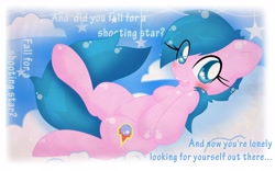 Size: 2564x1600 | Tagged: safe, artist:starlightlore, oc, oc only, oc:berryblast, blushing, cloud, cloudy, solo