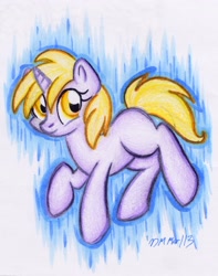 Size: 1604x2039 | Tagged: safe, artist:silverfly71, derpibooru import, dinky hooves, solo, traditional art