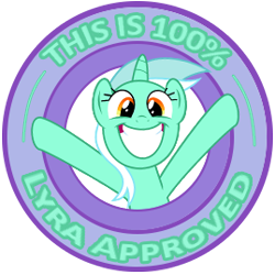 Size: 269x269 | Tagged: safe, artist:ryuuichi-shasame, derpibooru import, lyra heartstrings, pony, unicorn, grin, seal of approval, simple background, smiling, solo, transparent background