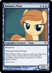 Size: 396x554 | Tagged: safe, derpibooru import, oc, oc only, oc:cream heart, earth pony, pony, card, female, magic the gathering, mare, smiling, solo, teeth, text