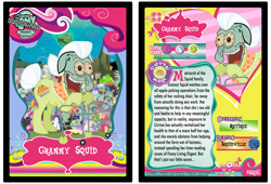 Size: 3100x2110 | Tagged: safe, artist:psychoduck21, derpibooru import, granny smith, crossover, cult of squidward, my little squidward, parody, solo, spongebob squarepants, squid's day off, squidward tentacles, trading card