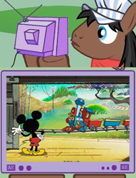 Size: 392x512 | Tagged: safe, derpibooru import, full steam, promontory, cameo, casey jones, casey jr., disney, dumbo, exploitable meme, meme, mickey mouse, new mickey mouse shorts, obligatory pony, tokyo go, train, tv meme