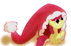 Size: 1126x720 | Tagged: safe, artist:tggeko, apple bloom, foal, hat, santa hat