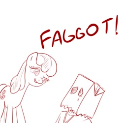 Size: 600x600 | Tagged: safe, artist:hudoyjnik, artist:synch-anon, derpibooru import, cheerilee, oc, oc:anon, faggot, reaction image, slur, vulgar