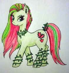 Size: 848x906 | Tagged: safe, artist:divinekitten, derpibooru import, monster high, ponified, solo, traditional art, venus mcflytrap