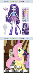 Size: 253x554 | Tagged: safe, derpibooru import, fluttershy, rarity, equestria girls, club card, derpibooru, juxtaposition, ponied up, toy, vulgar