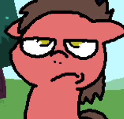 Size: 583x563 | Tagged: safe, artist:pokehidden, oc, oc only, oc:big brian, pony, spoiler:banned from equestria daily 1.5, banned from equestria daily, reaction image, solo