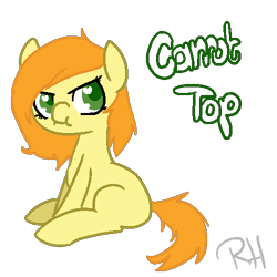 Size: 500x500 | Tagged: safe, artist:robynne, carrot top, golden harvest, alternate hairstyle, filly