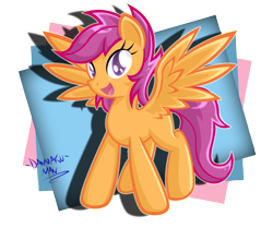 Size: 3000x2508 | Tagged: safe, artist:danmakuman, derpibooru import, scootaloo, pegasus, pony, female, filly, simple background, solo, transparent background