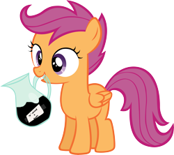 Size: 5985x5303 | Tagged: safe, artist:cherrygrove, scootaloo, absurd resolution, chemical x, jug, simple background, transparent background, vector