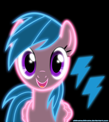 Size: 3627x4024 | Tagged: safe, artist:zantyarz, firefly, pegasus, pony, g1, g1 to g4, generation leap, neon, open mouth, smiling, solo