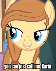 Size: 689x871 | Tagged: safe, derpibooru import, oc, oc only, oc:cream heart, earth pony, pony, bedroom eyes, female, image macro, mare, meme, smiling, solo, teeth, text