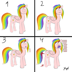 Size: 2600x2603 | Tagged: safe, derpibooru import, oc, oc only, oc:rainbow time, pegasus, pony, blood, comic, female, menstrual blood, menstruation, rage comic, rage face, rage guy