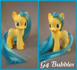 Size: 1024x943 | Tagged: safe, artist:hannaliten, bubbles (g1), g1, custom, figure, g1 to g4, generation leap, irl, photo, solo, toy