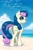 Size: 1200x1800 | Tagged: safe, artist:kp-shadowsquirrel, derpibooru import, bon bon, sweetie drops, earth pony, pony, beach, cloud, dock, female, looking at you, mare, plot, sand, sky, smiling, solo, water