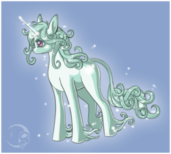 Size: 900x815 | Tagged: safe, artist:ikacte, derpibooru import, amalthea, lady amalthea, ponified, solo, the last unicorn