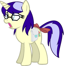 Size: 1525x1565 | Tagged: artist needed, safe, derpibooru import, oc, oc only, oc:pennychan, glasses, ponychan, saddle bag, simple background, solo, transparent background, vector