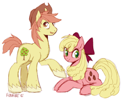 Size: 1197x980 | Tagged: safe, artist:kunaike, derpibooru import, oc, oc only, applejack's parents, parent