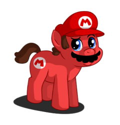 Size: 350x365 | Tagged: safe, artist:sklavenbrause, derpibooru import, crossover, mario, nintendo, ponified, solo, super mario bros.