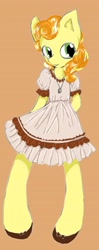 Size: 1790x4517 | Tagged: safe, artist:mlle honey, carrot top, golden harvest, pony, bipedal, clothes, cute, cutie top, dress, pixiv, solo
