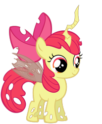 Size: 1196x1454 | Tagged: artist needed, safe, derpibooru import, apple bloom, changeling, changelingified, simple background, transparent background, vector