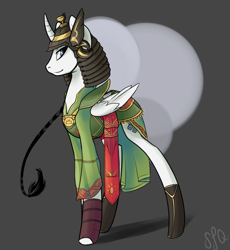 Size: 895x973 | Tagged: safe, artist:pon-ee, derpibooru import, oc, oc only, alicorn, pony, alicorn oc, helmet, samurai, soldier, solo