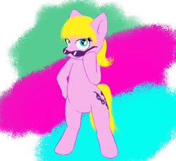 Size: 1103x1007 | Tagged: safe, artist:elgatorapido, derpibooru import, shady, pony, g1, bipedal, solo, sunglasses