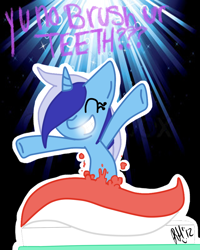 Size: 800x1000 | Tagged: safe, artist:8-blit-poni, derpibooru import, minuette, solo, toothpaste