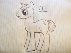 Size: 3264x2448 | Tagged: safe, artist:maxime12, derpibooru import, oc, oc only, pony, unicorn, lined paper, male, monochrome, pencil drawing, solo, stallion, style-o, traditional art